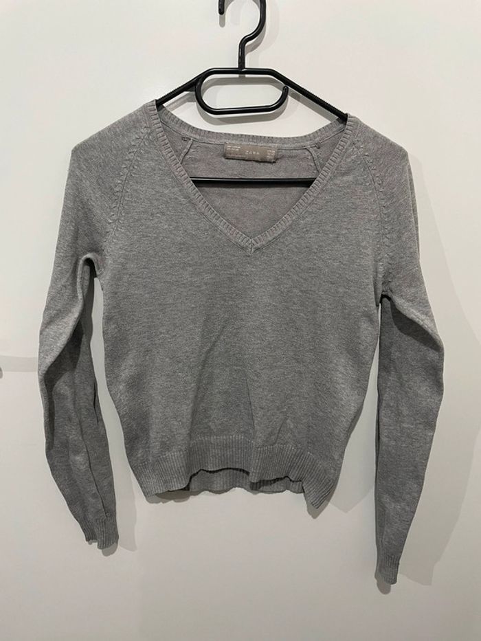 Pull gris Zara