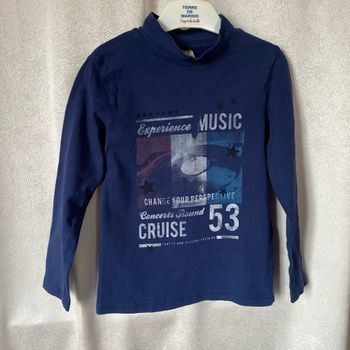 T-shirt bleu marine music col montant 6 ans Orchestra
