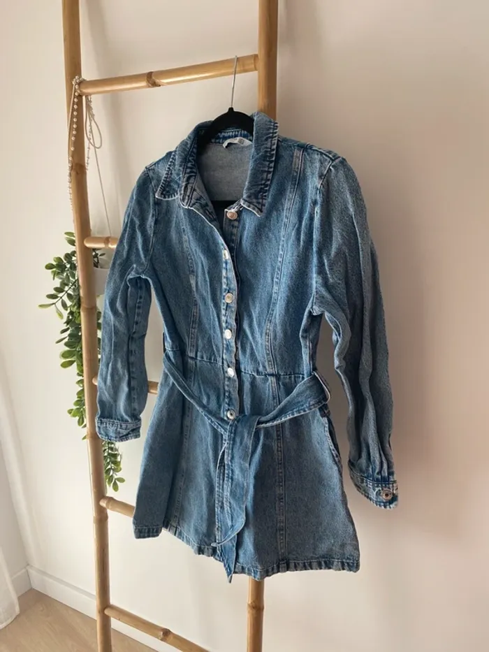 Robe chemise en jean - photo numéro 2