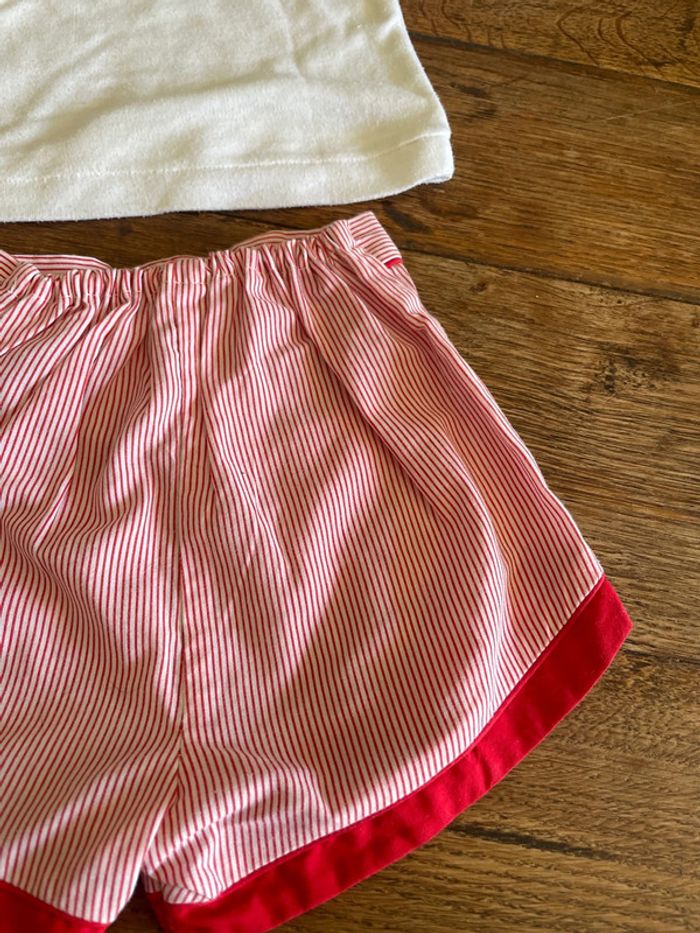 Tenue rouge et blanche petit garçon 9 mois marin bateau ensemble casquette été - photo numéro 13