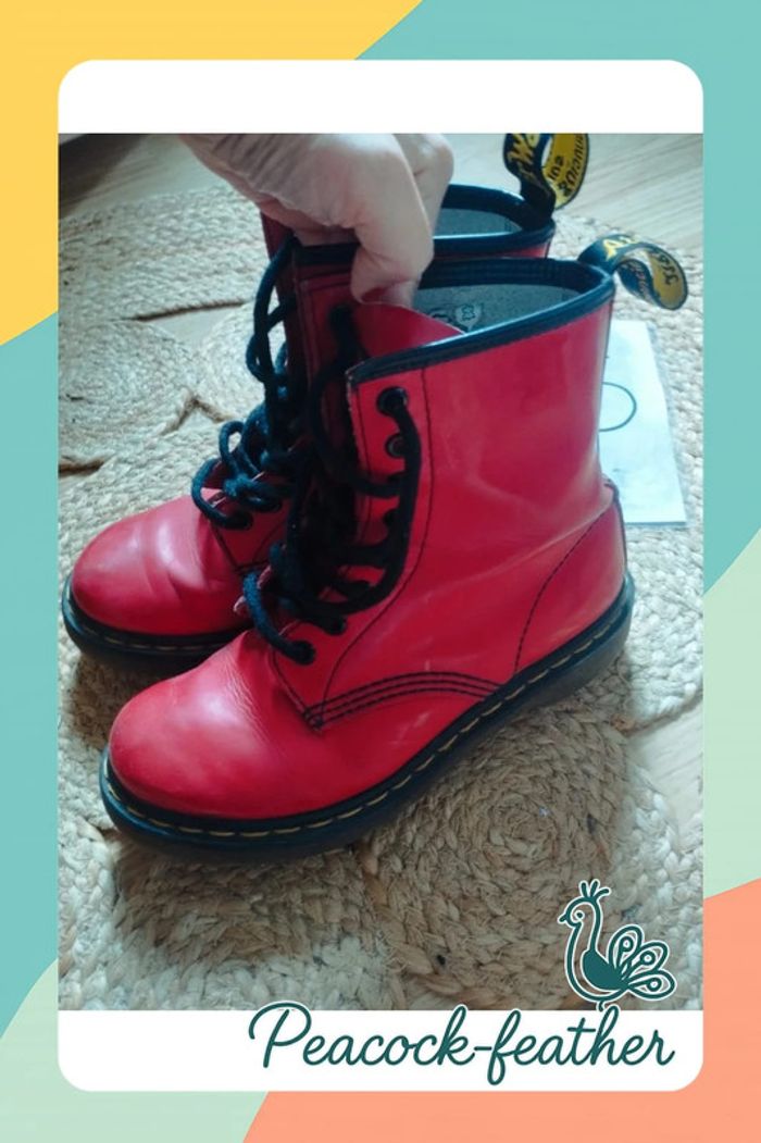 Bottines dr Martens rouges 36 - photo numéro 2