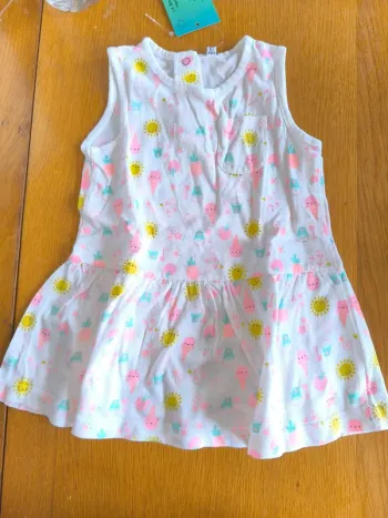 318470 robe blanche motif glace fille 12 mois