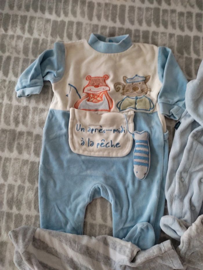 Pyjama grenouillère gris bleu Disney Mickey Zara 1 mois - photo numéro 3