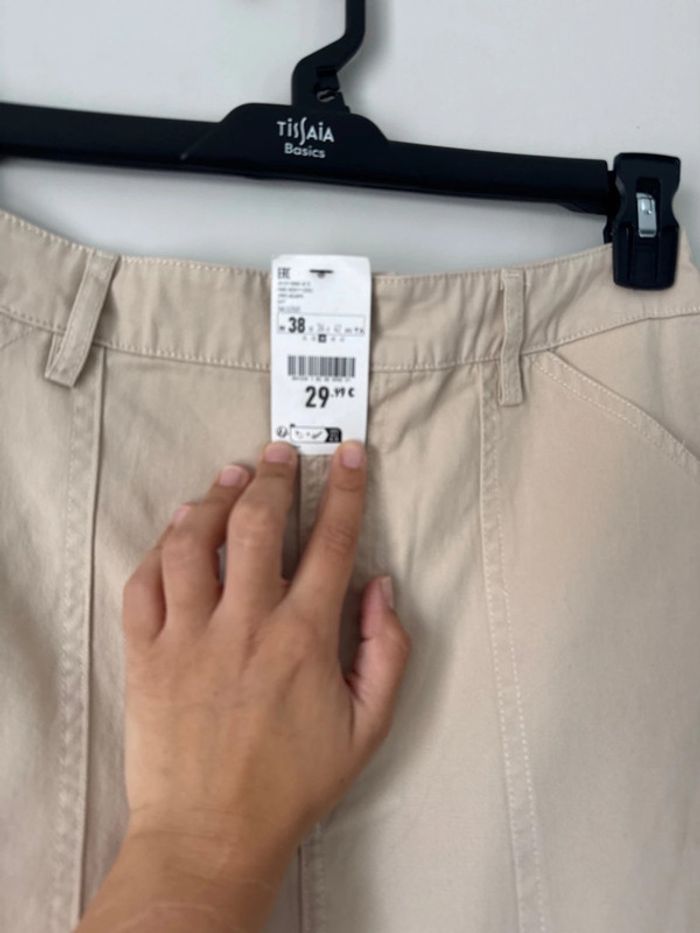 👗 jolie jupe beige effet jeans - pimkie collection - neuf avec étiquette - taille 38 - photo numéro 7