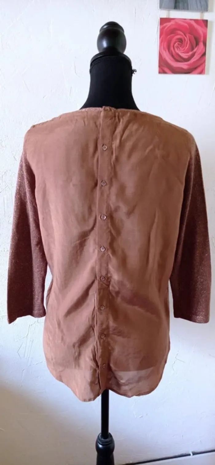 🌸 Tunique boutonnée dans le dos, Zara Woman, taille 38 - photo numéro 3