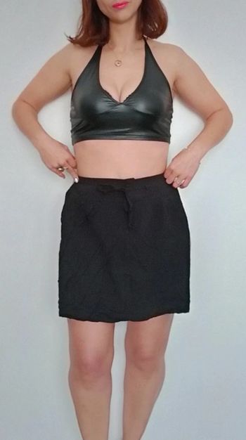 Jupe courte noire fluide casual camaïeu taille 36