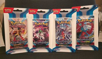 Pokémon Artset de 4 Boosters EV4 Faille Paradoxe sous Blisters Cartonnés