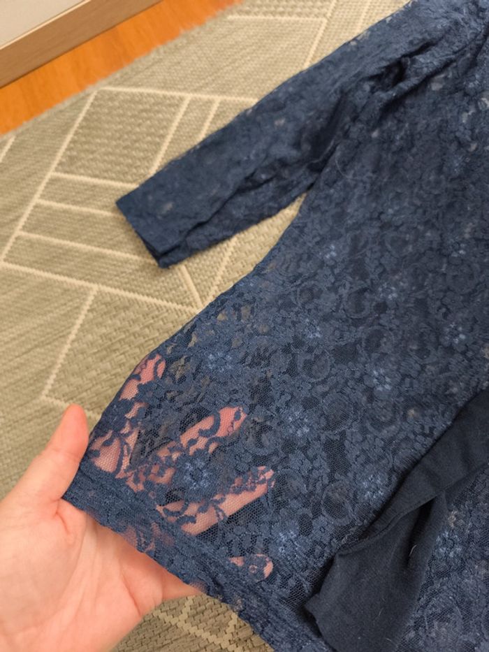 Lot de 3 hauts transparents / en dentelle taille 38 noir et bleu - photo numéro 2