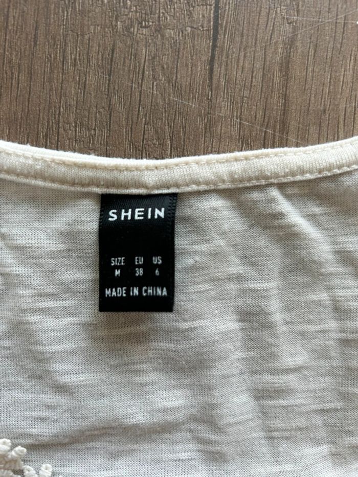 T-shirt manches courtes avec dentelle blanc - photo numéro 4
