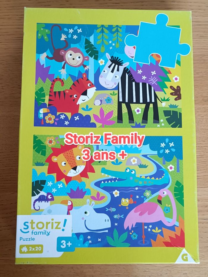 2 puzzles 20 pièces animaux sauvages 3 ans +
