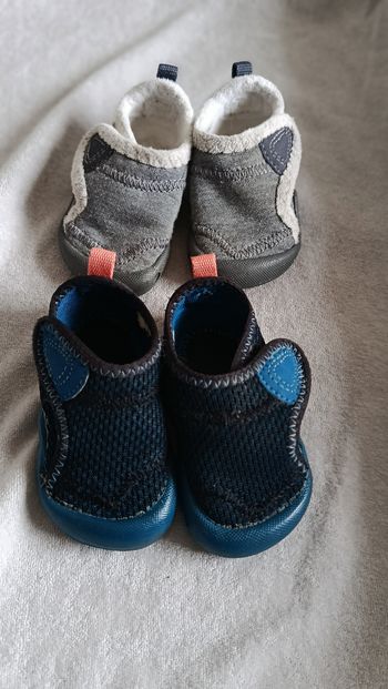 Lot de 2 chaussons bébé pointure 19