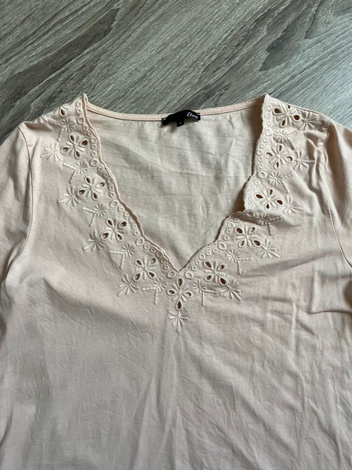 T-shirt manche 3/4 rose pale Etam - photo numéro 2