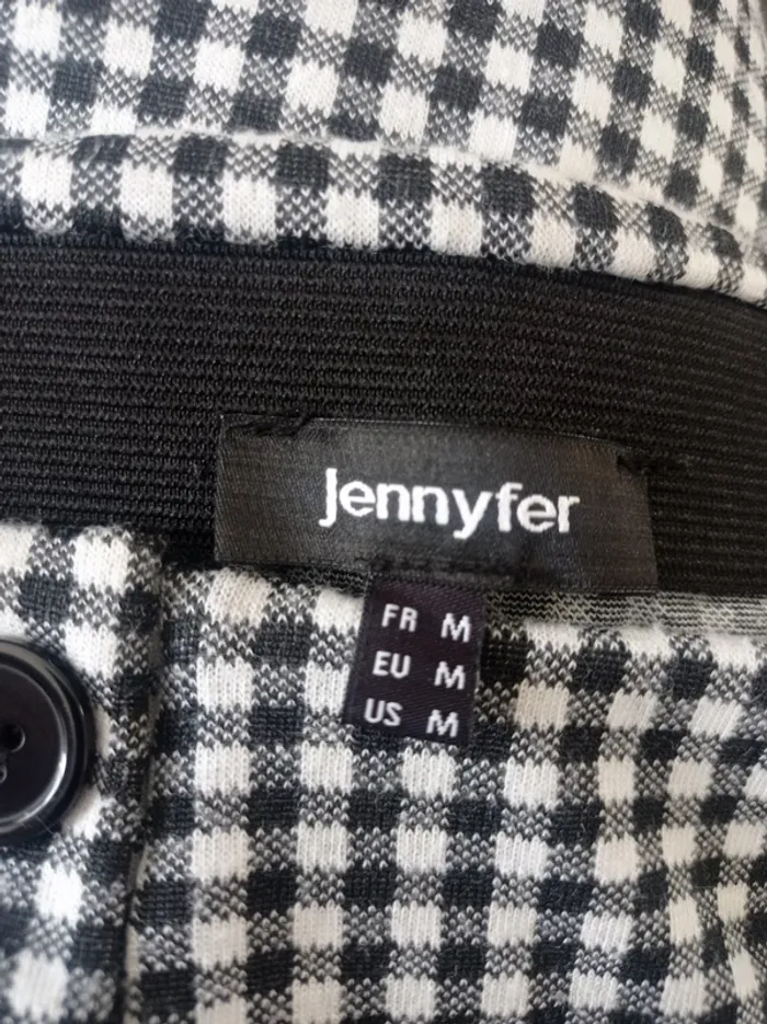 Magnifique jupe à carreaux vichy noir et blanc et boutons et poches devant T.M Jennyfer - photo numéro 4