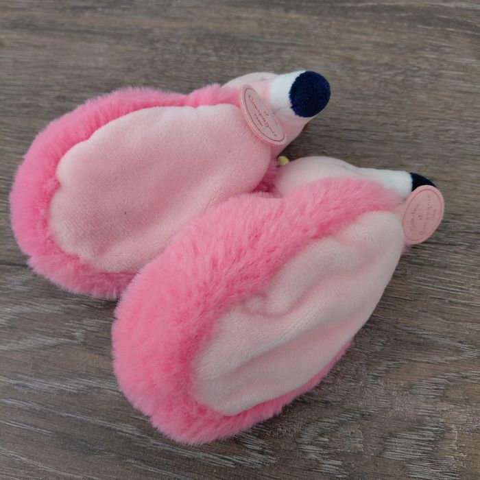 Doudou et Compagnie- petits chaussons 0/6 mois flamants roses - photo numéro 2