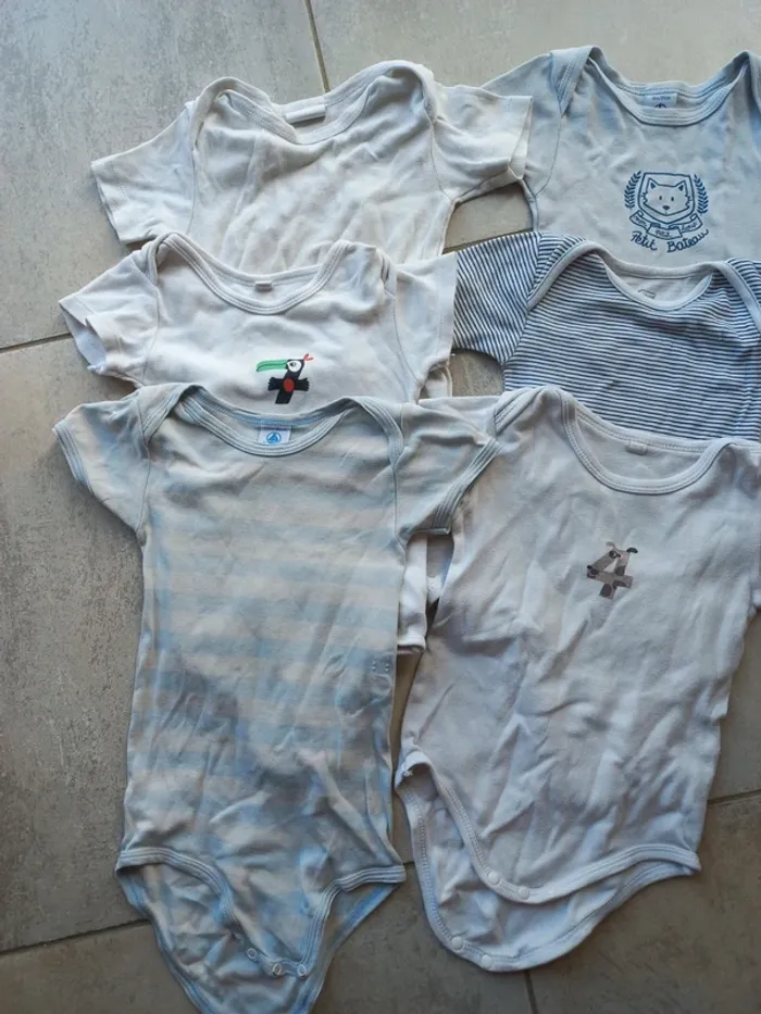 Lot de 6 bodys manches courtes 18/24 mois Petit bateau - photo numéro 2