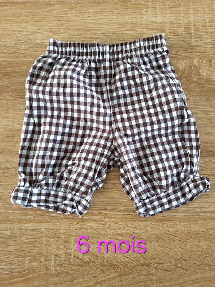 Short vichy marron 6 mois