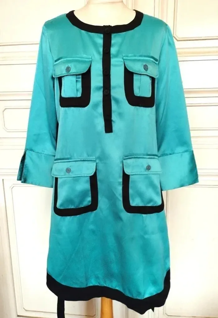 Almatrichi Robe Soirée Satinée Aqua T L