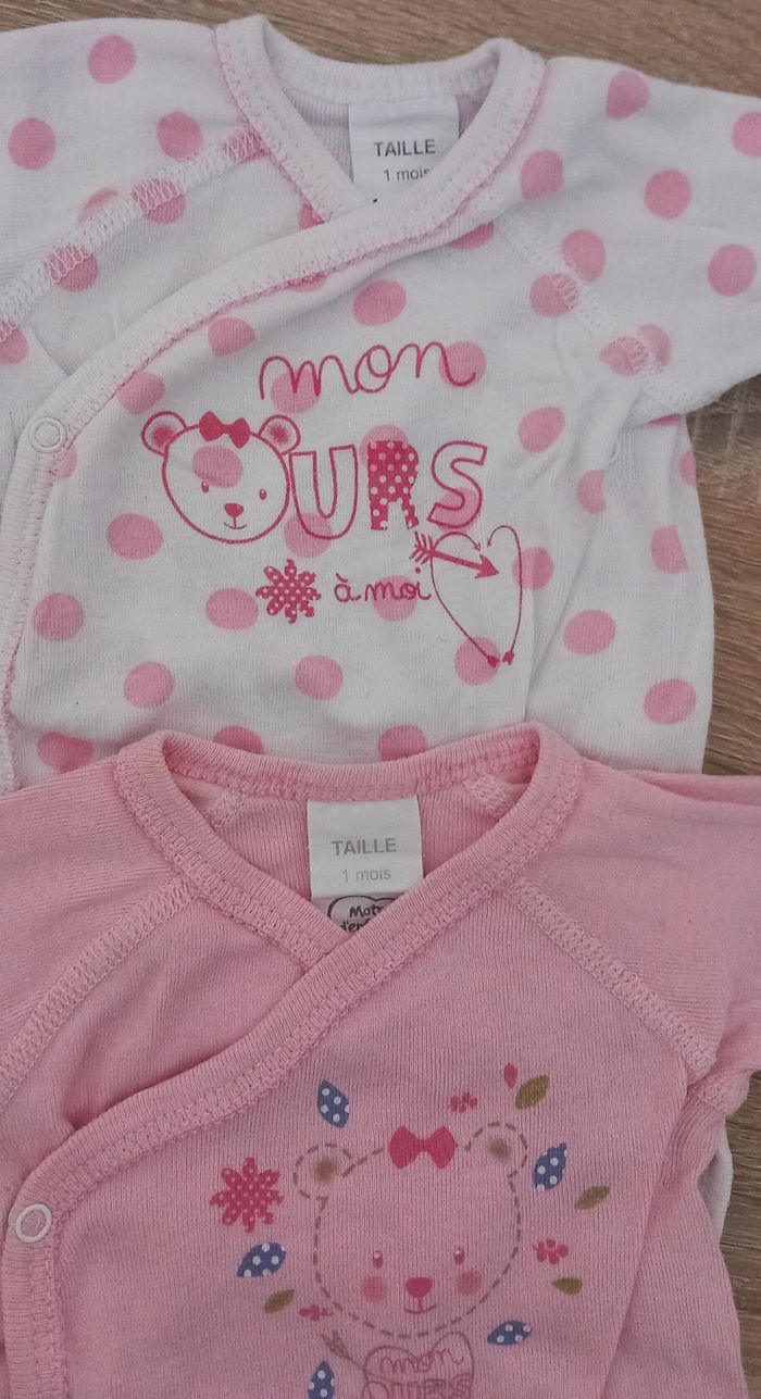 Lot de 2 body manche longue Taille 1 mois - photo numéro 2
