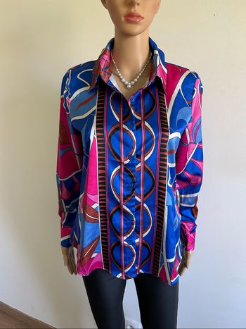 Chemise imprimée neuve à manches longues In Vogue taille S