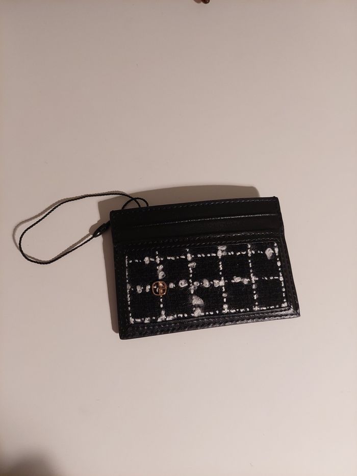 Porte carte claudie pierlot Tweed noir et blanc - photo numéro 3