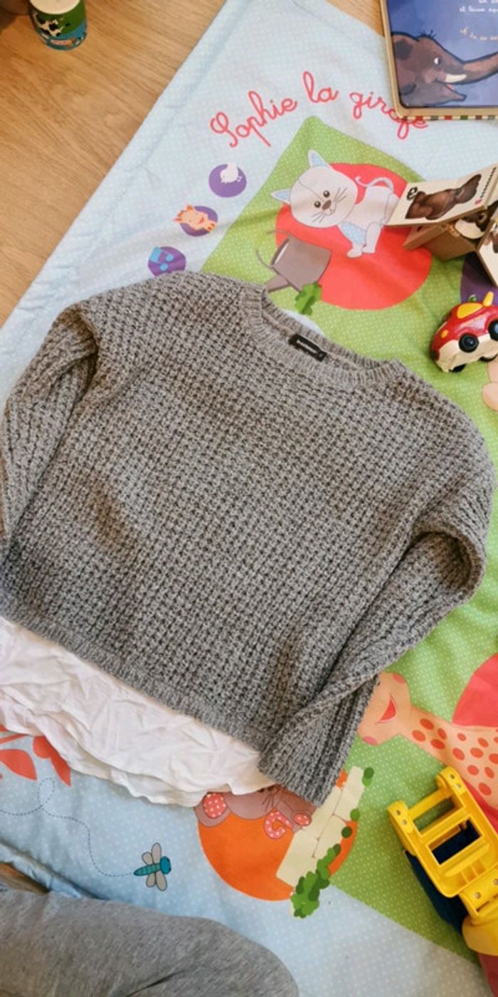 Pull chaud gris