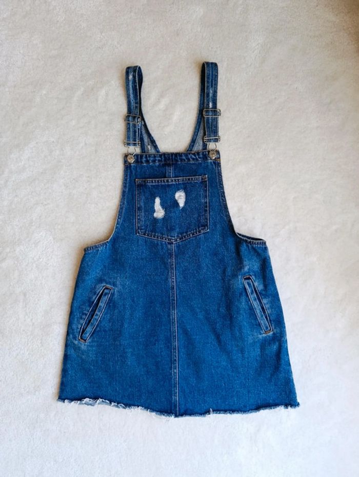 Robe courte salopette Pull & Bear M bleu 100% coton - photo numéro 5