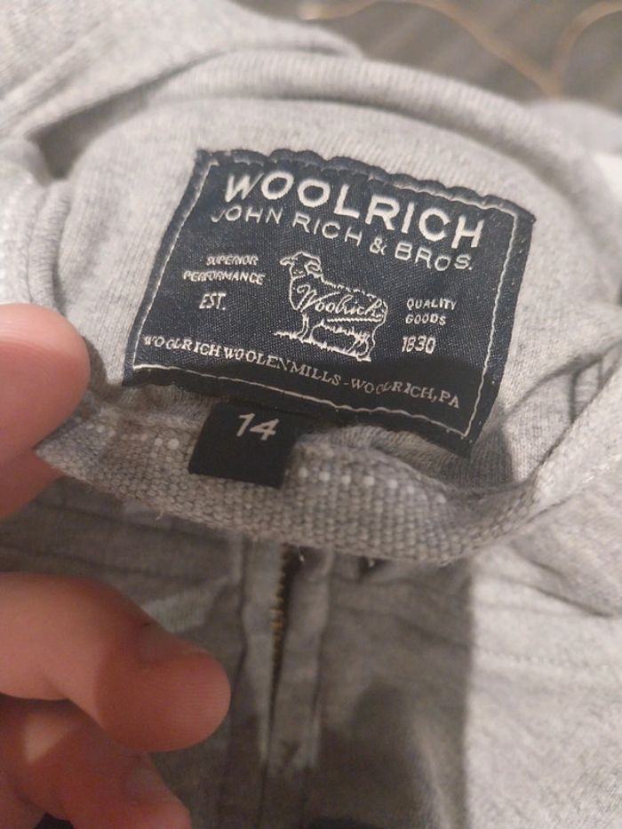 Veste zip full zip woolrich grise en très bon état 14 ans - photo numéro 4