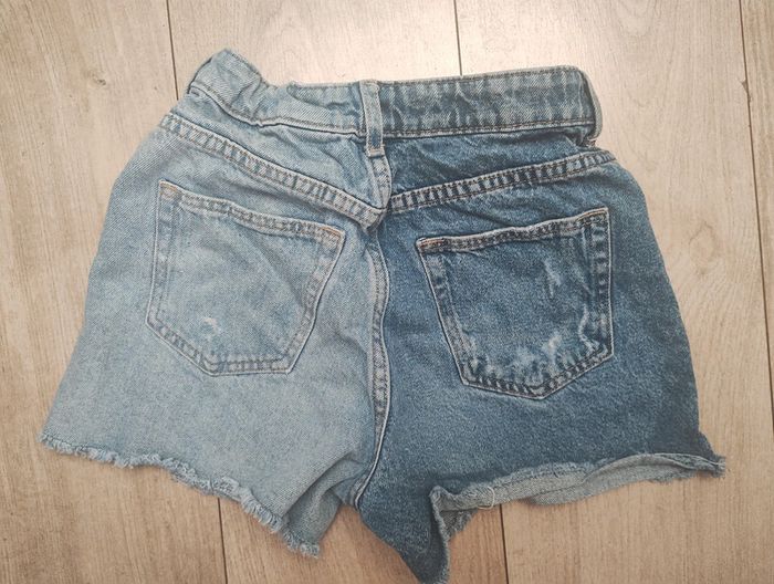 Short jean bicolore h&m 11/12 ans - photo numéro 2