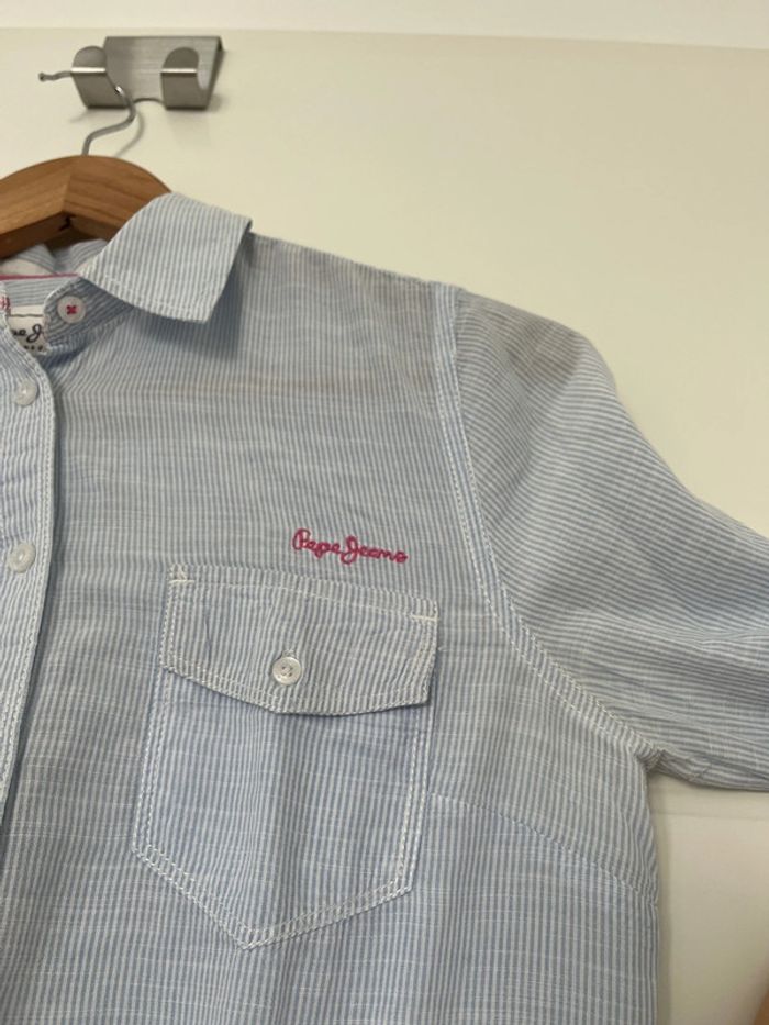 Chemise bleu à rayures Pepe Jeans - photo numéro 6