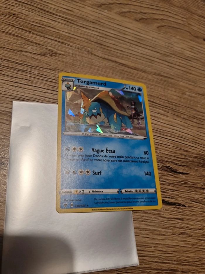 Carte pokémon torgamord HOLO 039/185 fr année 2020 - photo numéro 2