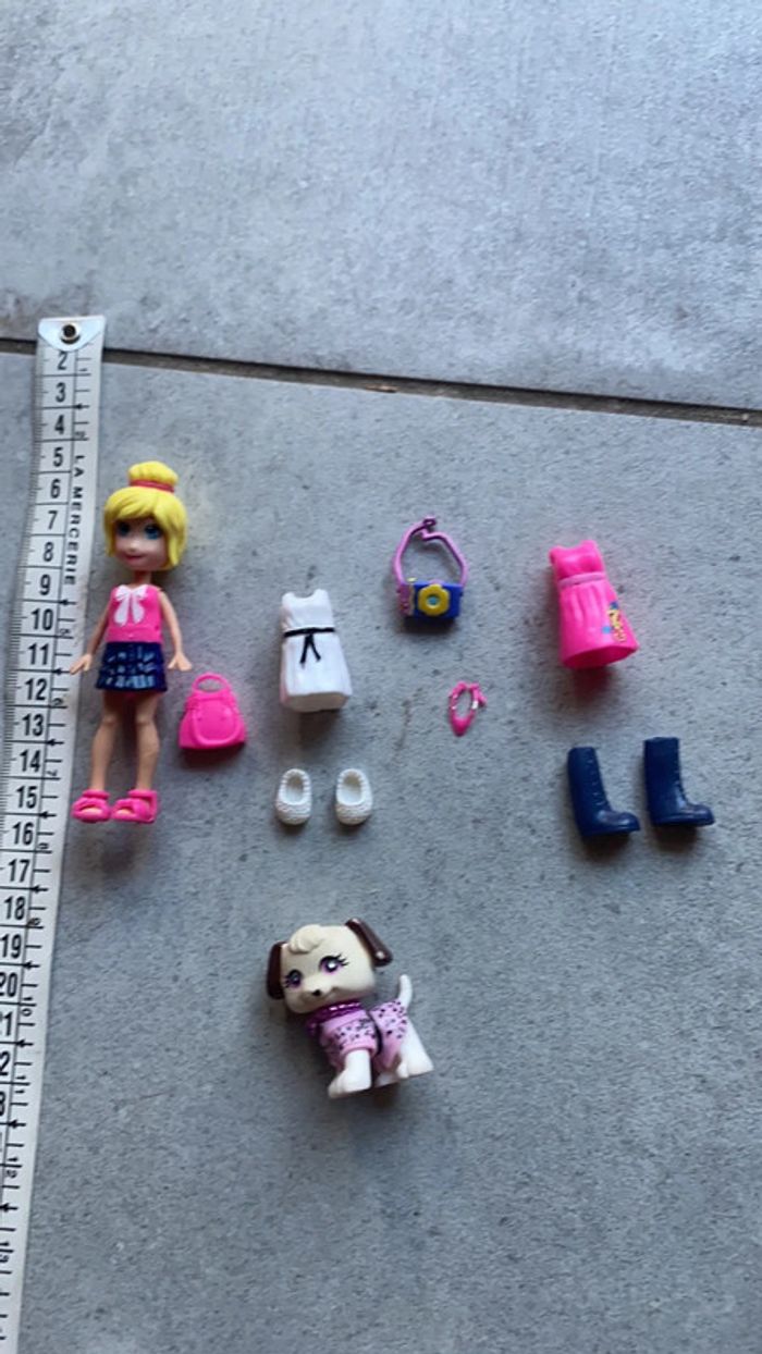 Lot poupée miniature vêtement chaussure animal de compagnie photo accessoires