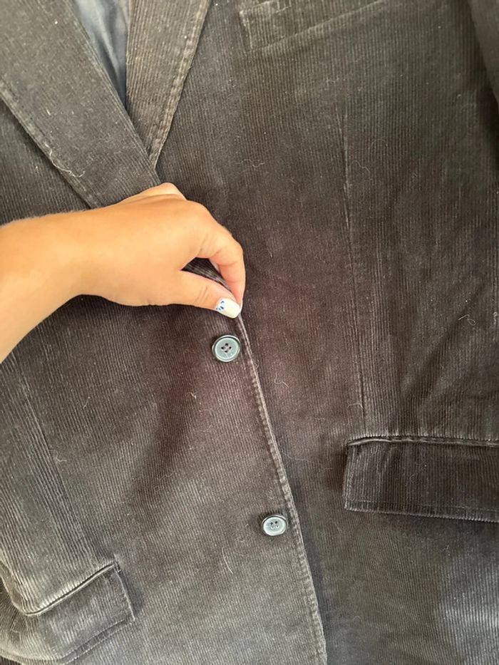 Veste noire en velours côtelé Brice taille 56 - photo numéro 4