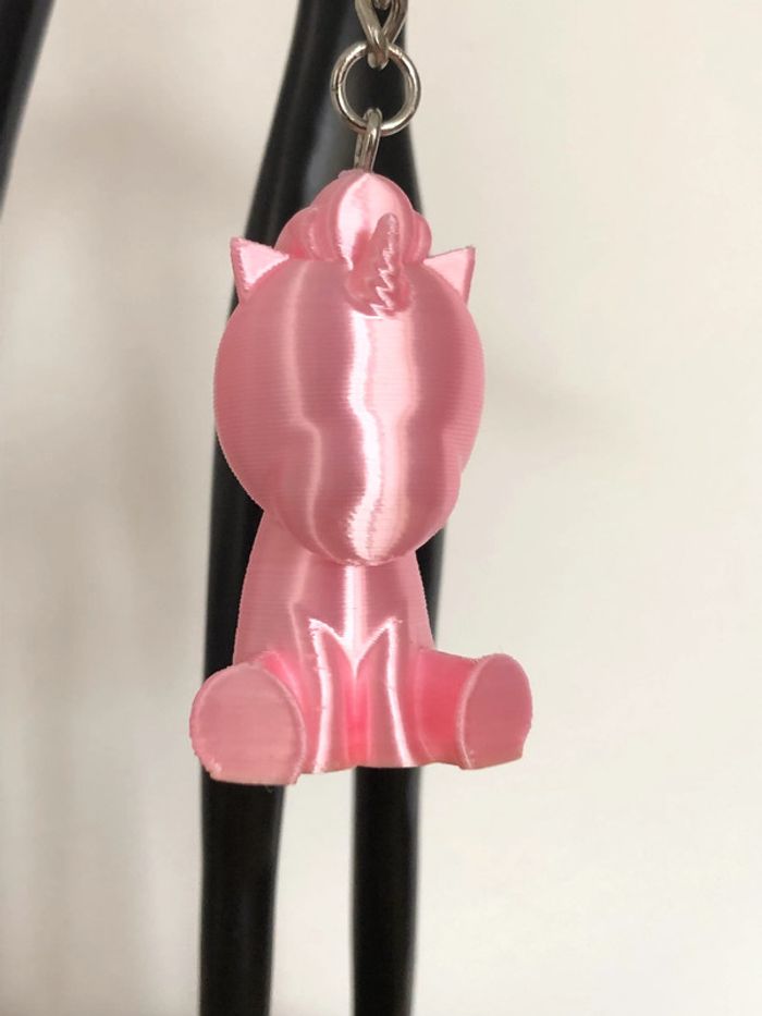 Porte clé licorne rose couleur au choix