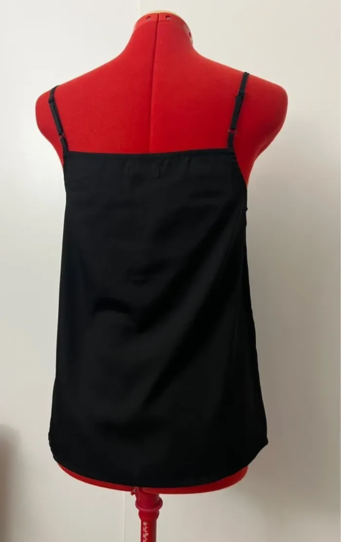 Top fluide noir détail fermeture argentée Mim - photo numéro 4