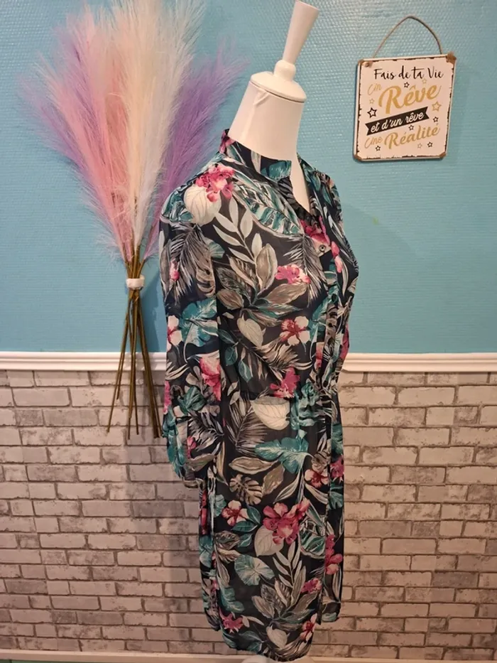 💄Tunique longue à motif fleuri et feuillage tropical 💄 - photo numéro 2