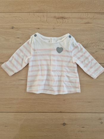T-shirt manche longue fille 3 mois obaïbi