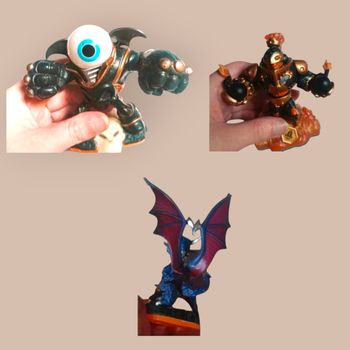 LOT 3 Figurines Skylanders : Eye-Brawl + Blast Zone + Cynder