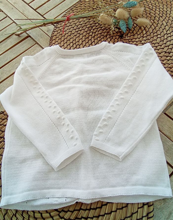Gilet blanc avec motifs brodés Kimbaloo taille 3 ans - photo numéro 6