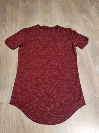 T shirt long homme bordeau taille m