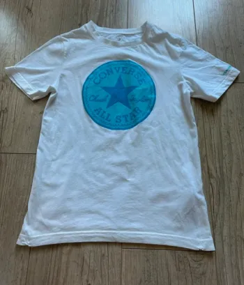 T shirt converse blanc bleu 12/13 ans