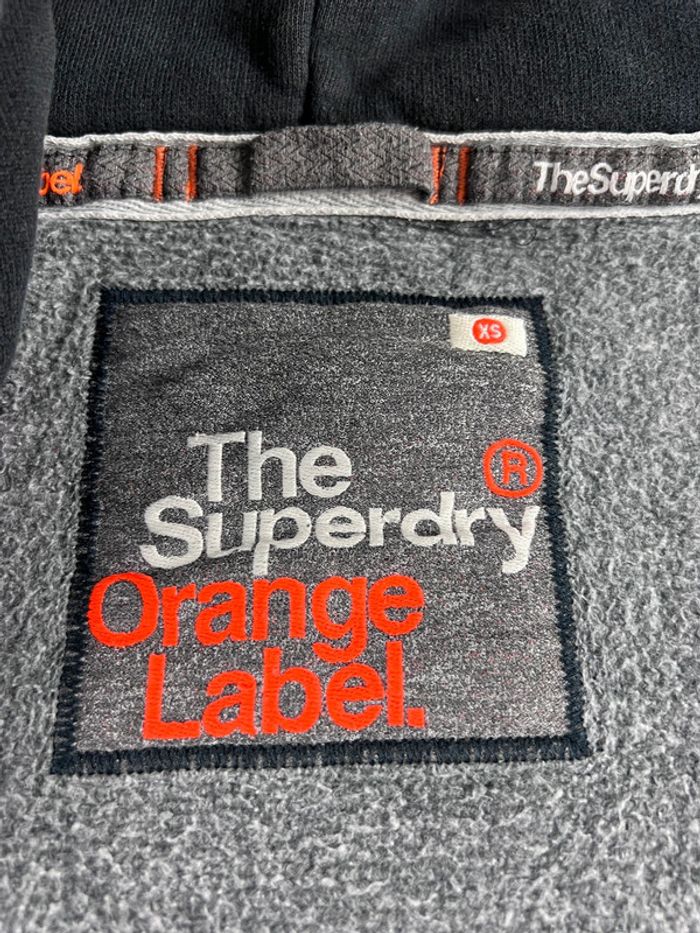 Veste à capuche Superdry avec logo Brodé Orange Label Noire Taille XS - photo numéro 7