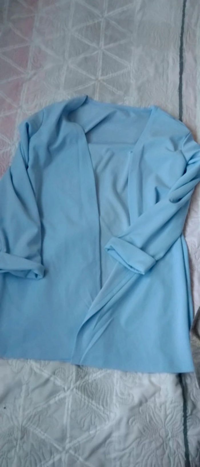 Veste longue bleu ciel femme xs shein - photo numéro 5