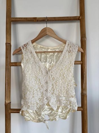 Caraco vintage dentelle et satin Taille S/M