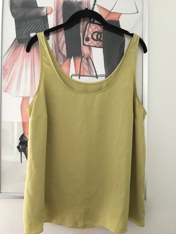 Débardeur top satiné vert anis XL