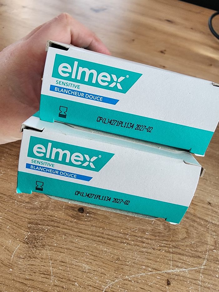 Lot de 2 boites de 2 dentifrices elmex sensitive blancheur douce neuf - photo numéro 3
