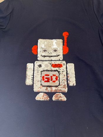 Pull robot sequins réversibles 12 ans