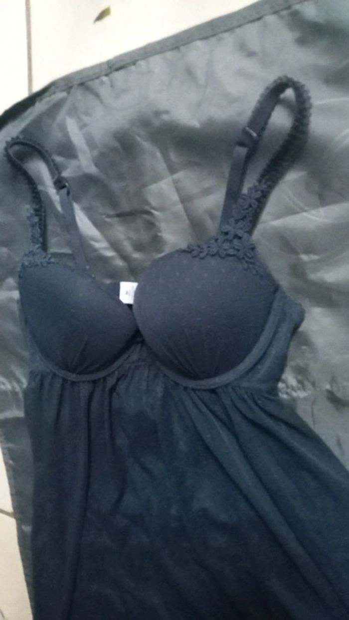 Très jolie Nuisette transparente bleu marine - photo numéro 2