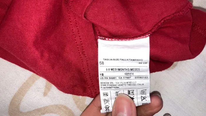 Tee shirt manches longues Benetton baby 6 mois 9 mois - photo numéro 3