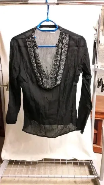 Blouse en voile noir M / 38