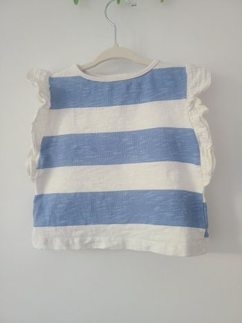 Top t-shirt Zara rayé à volants